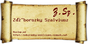 Záborszky Szalviusz névjegykártya